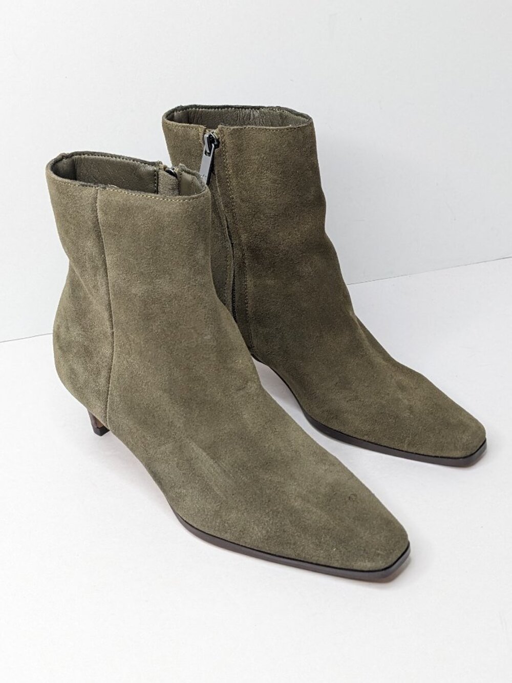 Splendid Jennifer Ankle Booties Olive Suede Womens 6.5